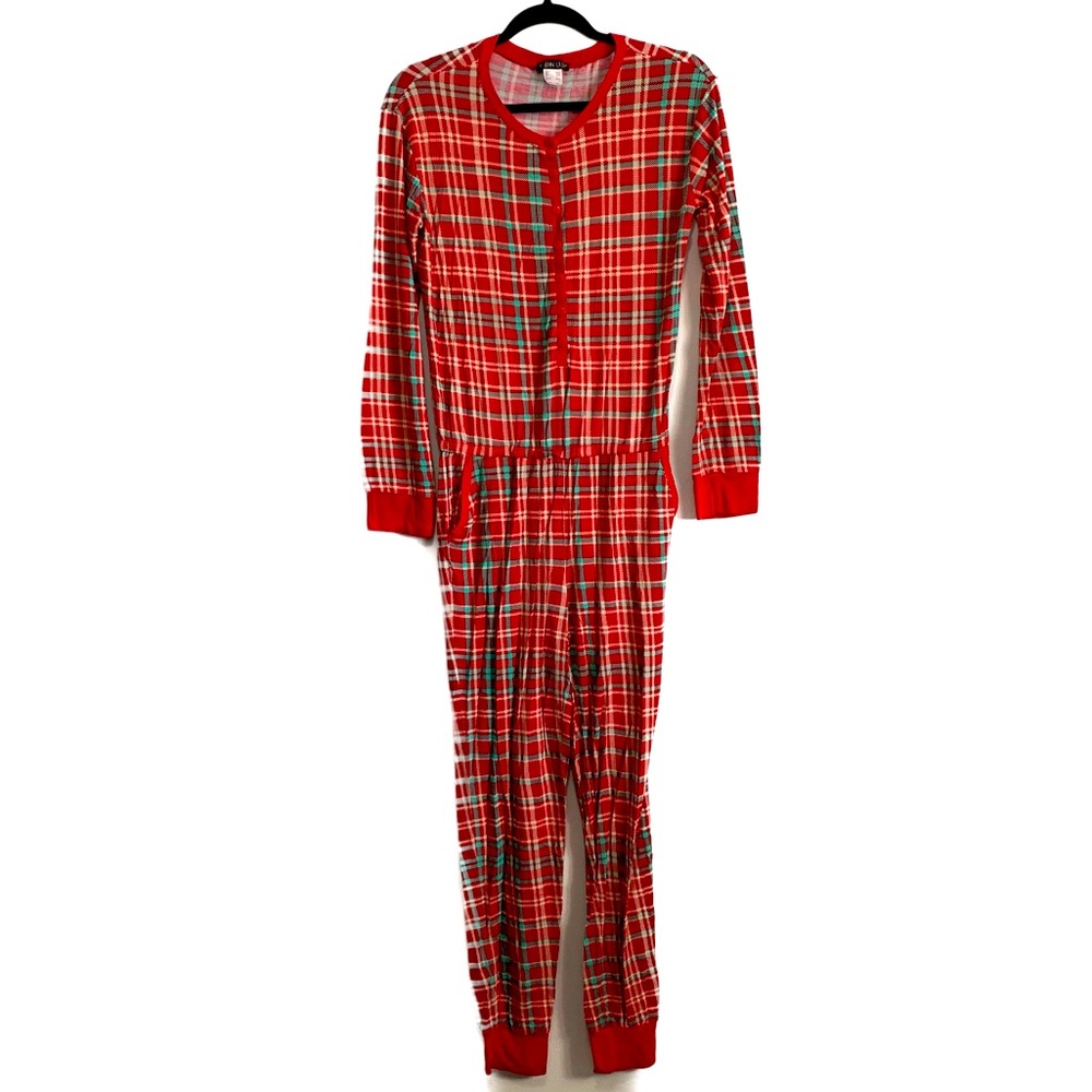 VENUS Plaid Print Pajama Jumpsuit